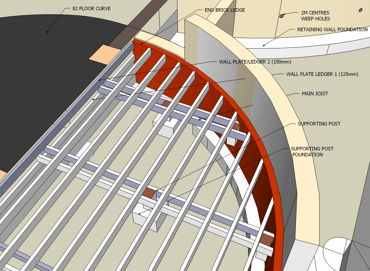 CAD visualisation of new landscape scheme decking construction 2